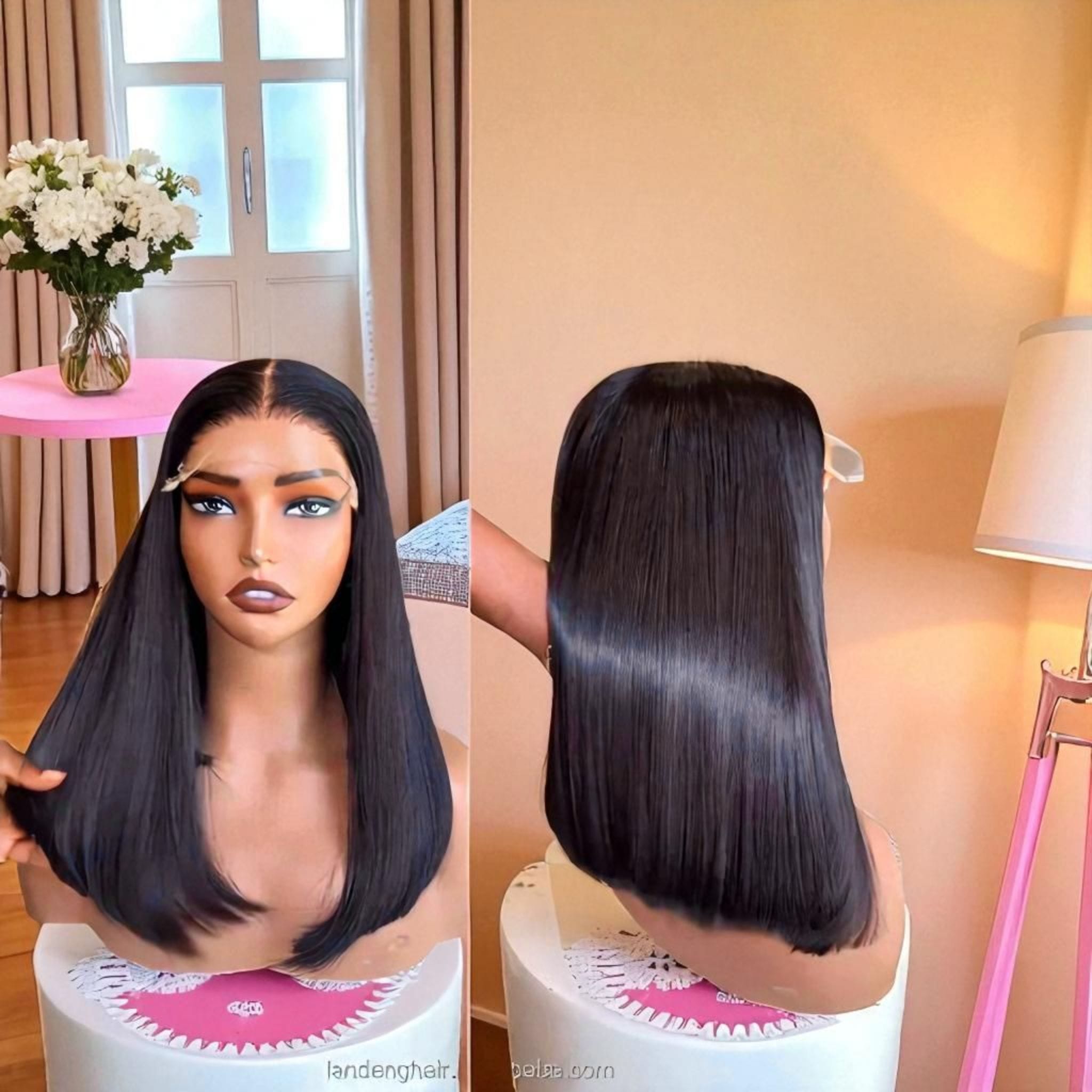 5x5 Closure Bob Wig Straight 250% Density