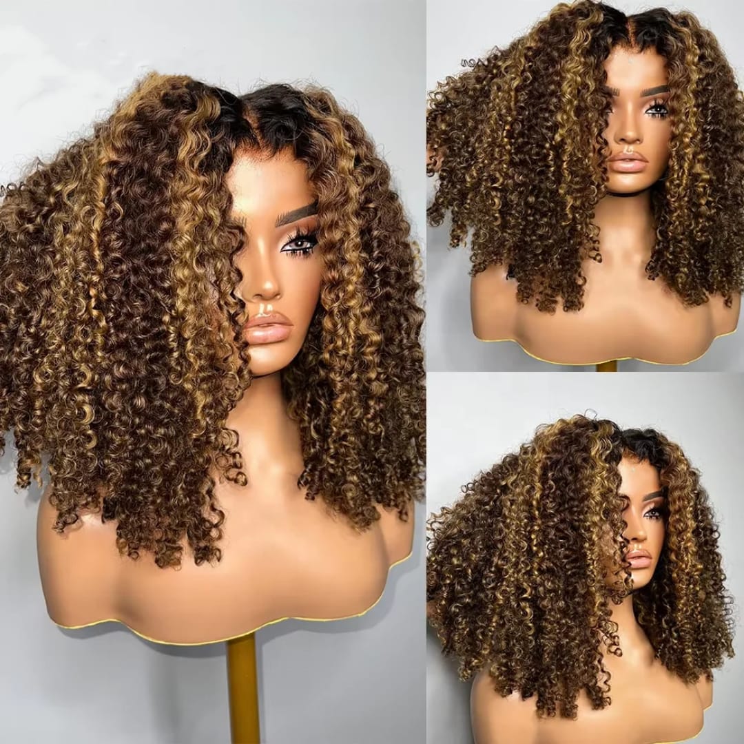 Bob Closure Wig Glueless Kinky Curly
