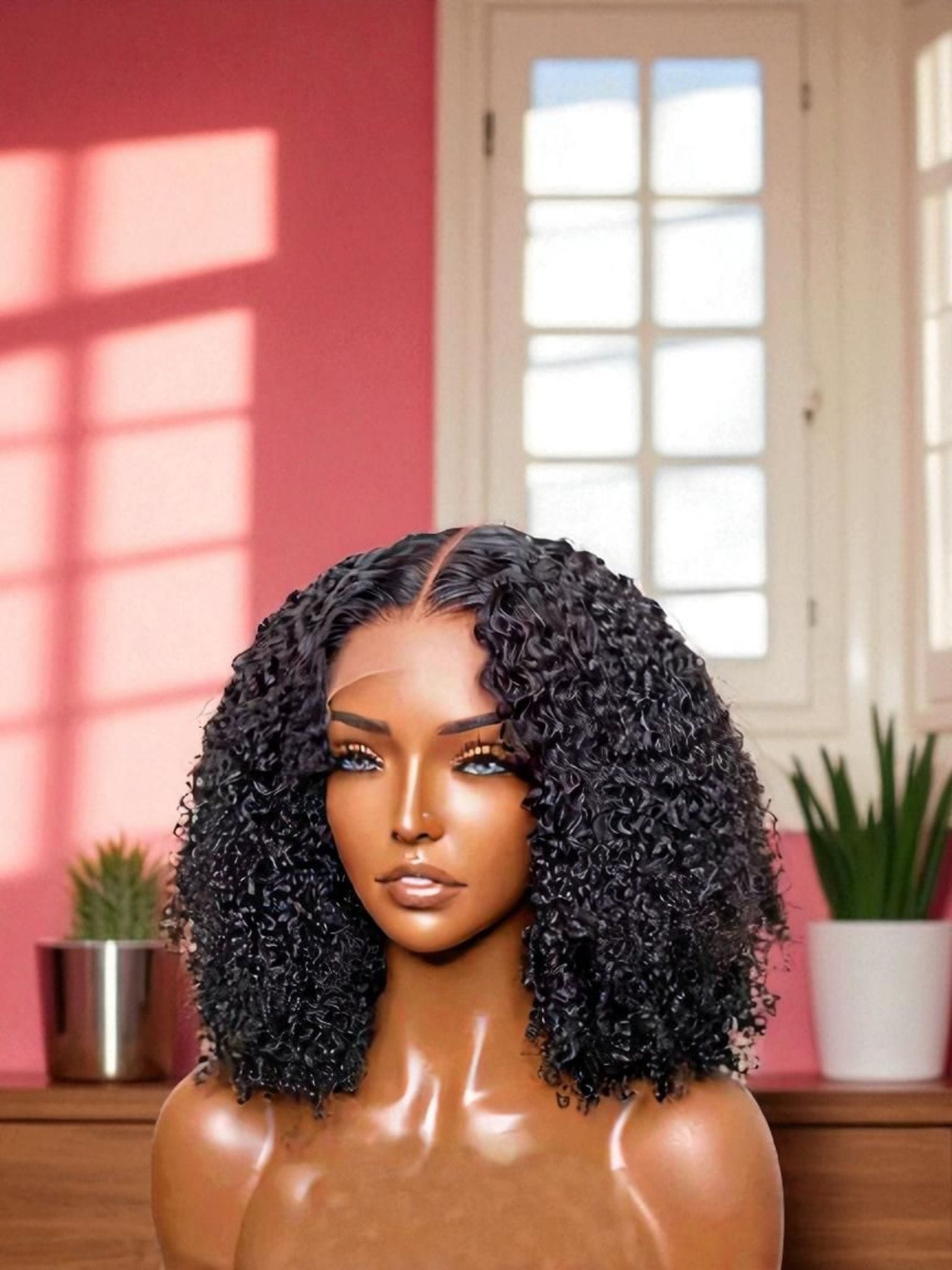 Bob Closure Wig Glueless Afro Kinky Curly